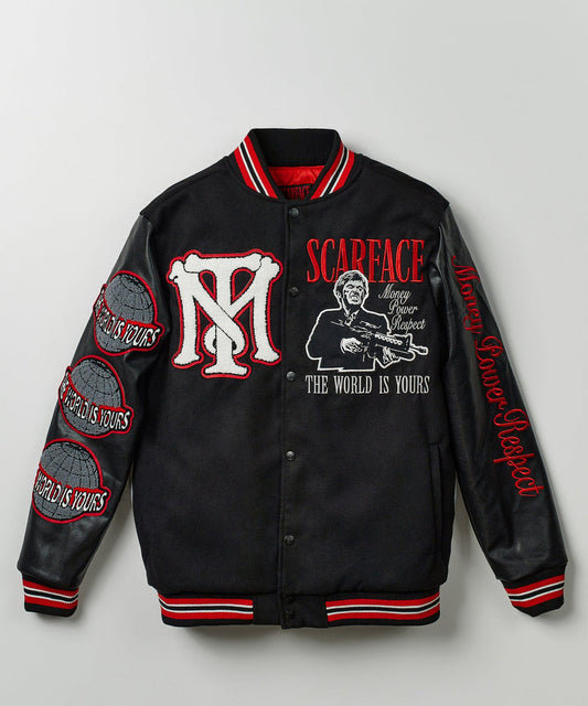 Scarface The World is Yours Varsity Jacket  Black & Red
