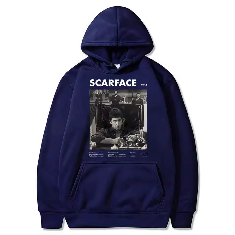 Scarface Black Hoodie Streetwear Pullover Unisex Oversized Sweatshirt