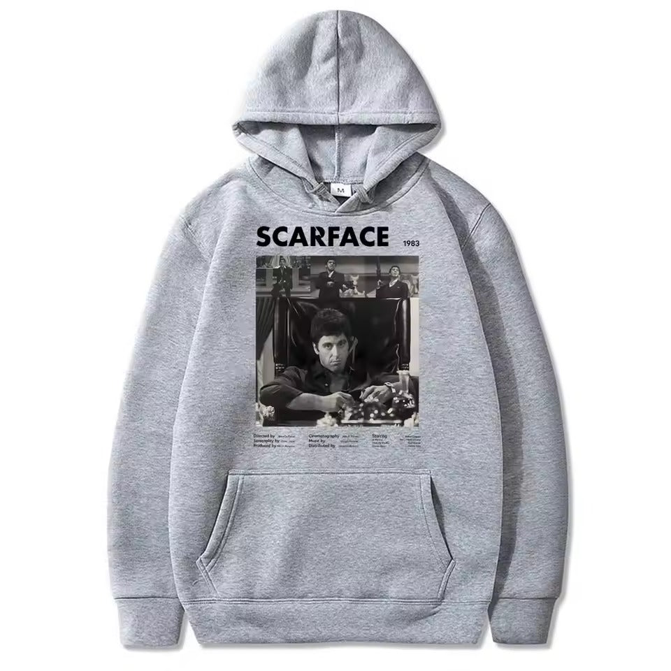 Scarface Black Hoodie Streetwear Pullover Unisex Oversized Sweatshirt