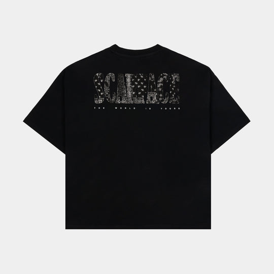 Scarface Paisley Logo Graphic Tee – Vintage Style Short Sleeve Shirt
