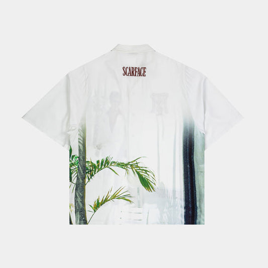 Scarface Poolside Graphic Button Up – Short Sleeve Streetwear