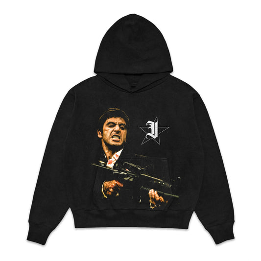 Scarface Movie Graphic Hoodie – Tony Montana Oversized Fleece Pullover