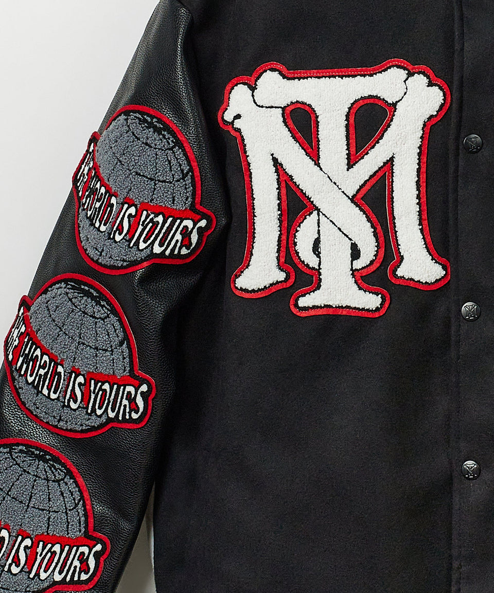 Scarface The World is Yours Varsity Jacket  Black & Red