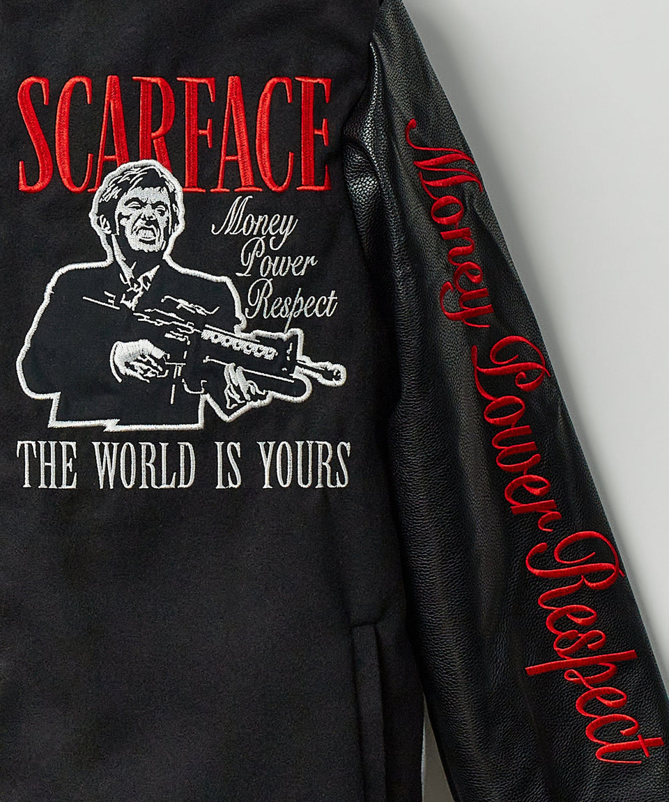 Scarface The World is Yours Varsity Jacket  Black & Red