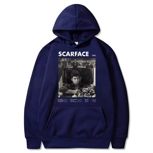Scarface Black Hoodie Streetwear Pullover Unisex Oversized Sweatshirt