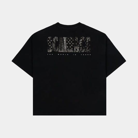 Scarface Paisley Logo Graphic Tee – Vintage Style Short Sleeve Shirt